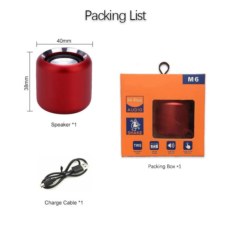 M6 Mini Bluetooth Speaker Wireless Portable Dual Pairing Stereo Sound TWS Built-in Microphone  for desktop Cellphone Cute - Image 4