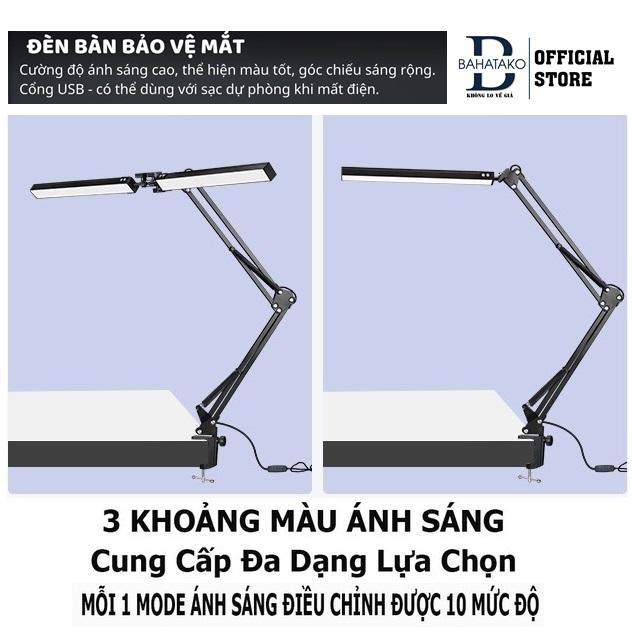 Kẹp Kim Loại Đèn bàn học làm việc đọc sách chống cận kẹp bàn Pixar, bóng LED đổi màu Chính hãng