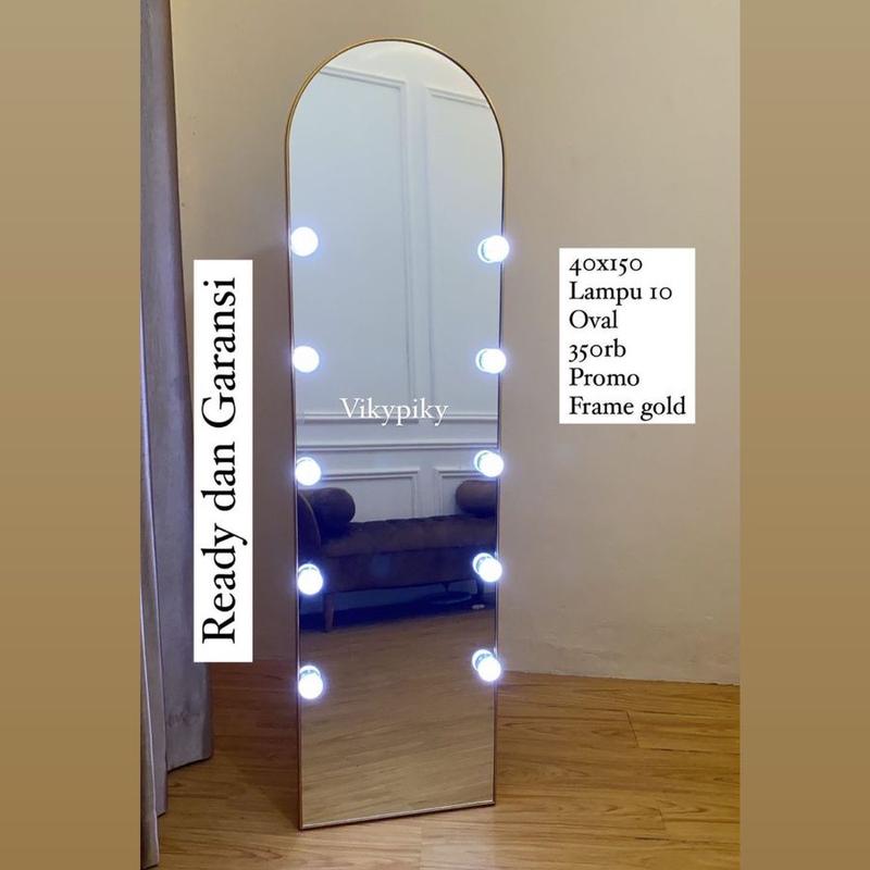TERMURAH Vanity mirror OVAL by Vikypiky ukuran 40x150cm Kaca 3
