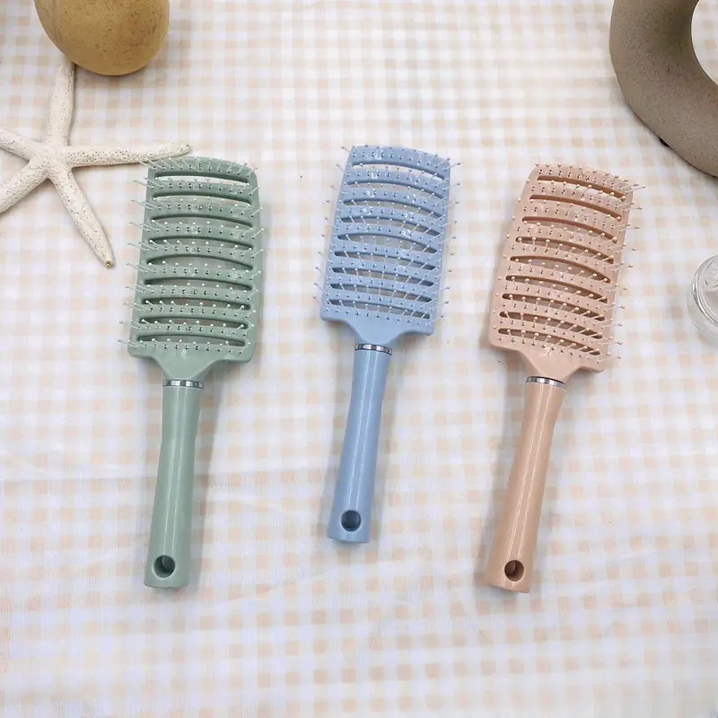 Hollow-out Design Hair Brush, 1 Count Scalp Massage Comb, Curly Hair Detangling & Styling Tool 5