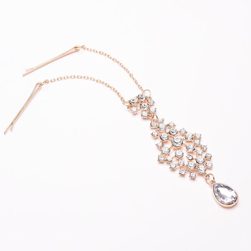 Product Introduction of Women Hair Clip Beads Flower Drop Hair Pins Forehead  Hair Clip Hairpins 29