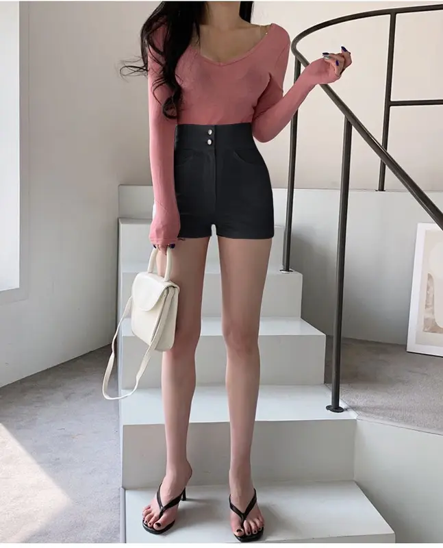 Quần cạp cao nữ lưng cao tôn dáng 2 khuy chất vải umi mềm mịn màu đen - Amei.stD 5