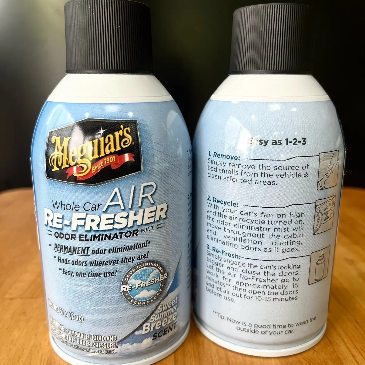 Meguiar's Xịt khử mùi, diệt khuẩn nội thất xe hơi Hương mùa hè - Air Refesher - Summer Breeze Scent - G16602, 57 g 4.9
