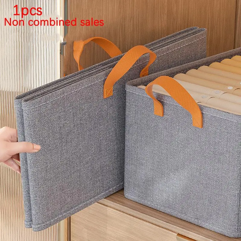 Foldable Clothes Storage Box, 1 Count Wardrobe Clothes Storage Container with Handle, Home Organizer for Bedroom
