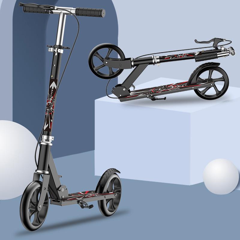 Scooter Adult Kick Scooter Teenager Large Wheel Two-Wheel Foldable ...