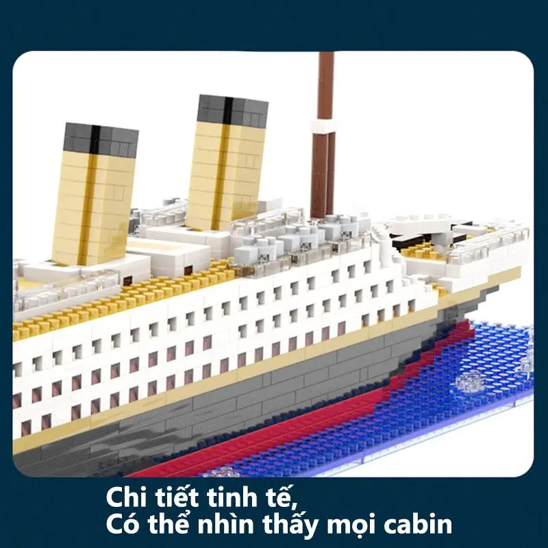 [BYLAM] Titanic khối xây dựng Đồ chơi lắp ráp khổng lồ bé trai và bé gái Xếp hình Mô hình Tàu Du Lịch Quà tặng ngày lễ tình nhân 2