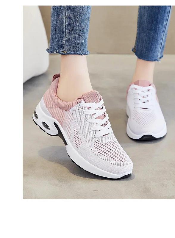 Product Introduction of New Running Shoes Ladies Breathable Sneakers Summer Light Mesh Air Cushion Women's Sports Shoes Outdoor Lace Up Training Shoes Comfortable walking shoes for foot protection 9