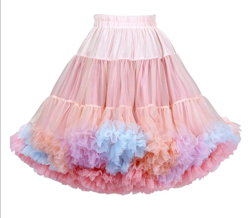 Product Introduction of Plus Size TUTU skirt lolita skirt support rainbow fart parent-child soft yarn lolita dress cotton candy mesh half skirt 15