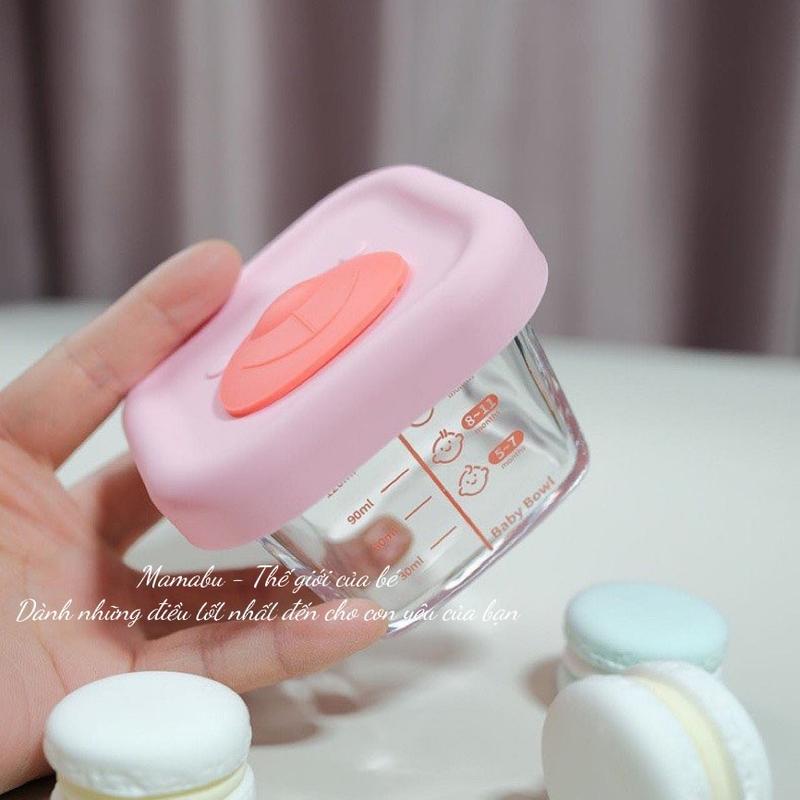 Cốc Thủy Tinh Misan Hũ Thuỷ Tinh Cốc Nấu Cháo Hộp Trữ Đông Trữ Đồ Ăn Dặm Có Vạch Chia Dung Tích 210ml Đựng Thức Ăn Cho Bé Mamabu