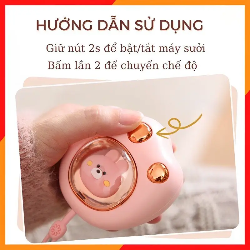 Máy Sưởi Mini Cầm Tay Hình Chân Gấu Máy Sưởi Tay Làm Ấm Nhanh Pin Sạc 2400mAH Nhỏ Gọn Bỏ Túi Siêu Tiện Lợi Sưởi Ấm Sưởi Ấm 5