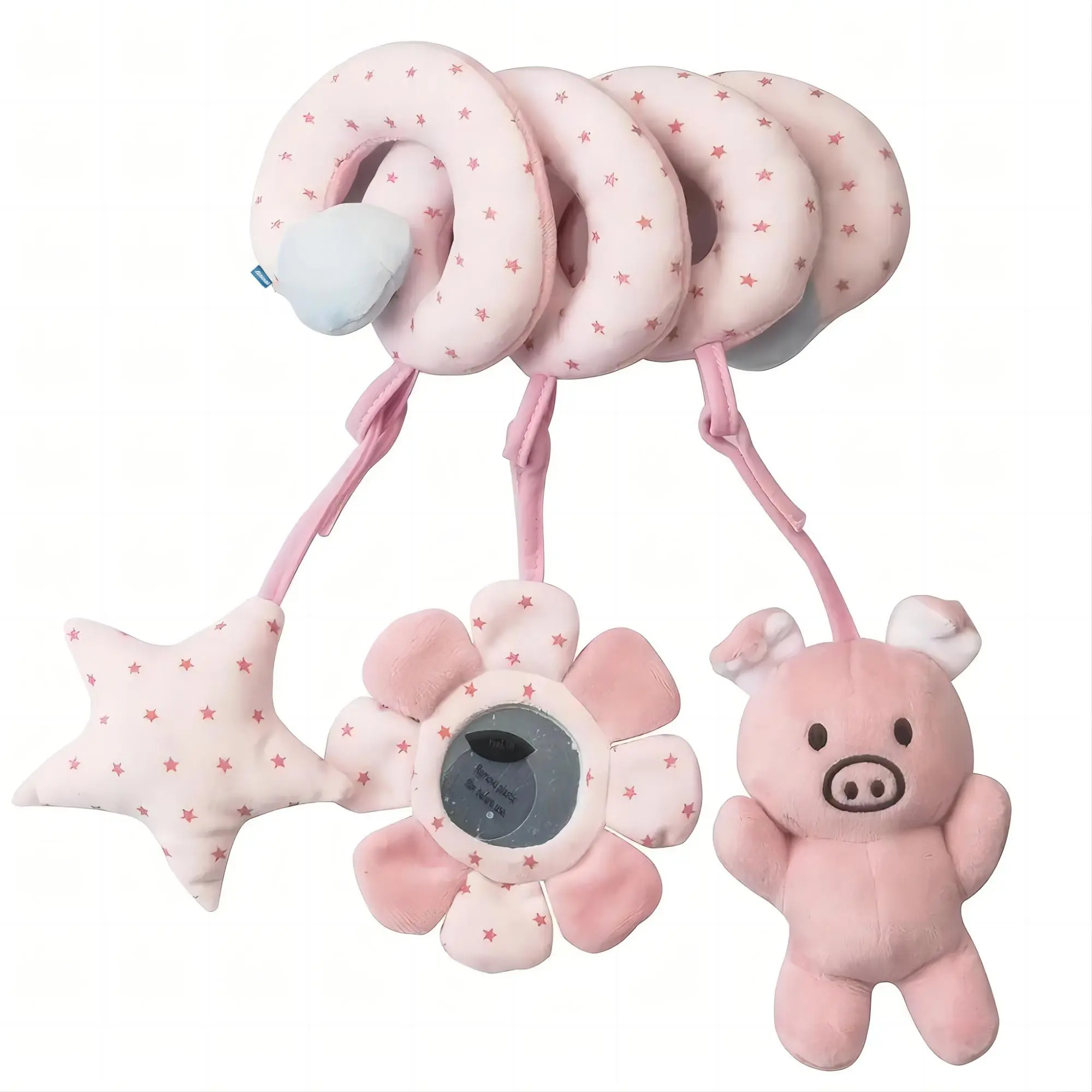 Spiral Hanging Baby Stroller Toy Baby Car Seat Toy, Cute Baby Toys, High Contrast Sensory Toy, Newborn Plush Activity Toy for Bed Bassinet Crib Baby Carrier, Valentine's Day Gift