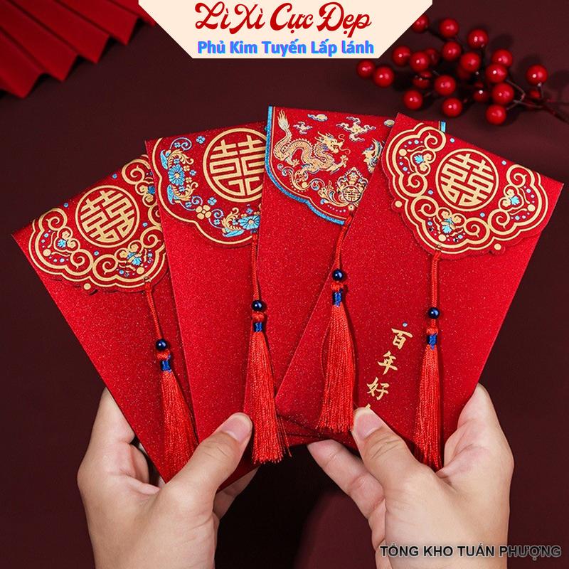 Bao Lì Xì Đám Cưới Lễ Ăn Hỏi Phong Cách Sang Trọng, Bao Lì Xì Đỏ Tết 2025, Lì Xì Đỏ Trao Duyên Mừng Tân Gia Mẫu Đẹp