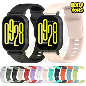 Sport Silicone Strap for Redmi Watch 5 Active/ Redmi Watch 5 Lite 22mm Watch Band Replacement Rubber Belt Bracelet for Jam Tangan Smartwatch Huawei Watch GT 6 5 4 3 /Samsung Watch/Aolon/ITEL/Amazfit Bip 6 GTS GTR /Xiaomi Watch/ Advan