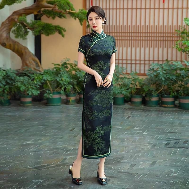 Sườn xám thượng hải dáng dài size từ 47-65kg Nữ 2