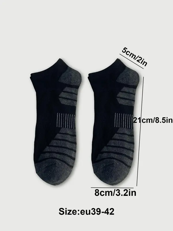 Men's Colorblock Low Cut Socks, Casual Soft Comfy Breathable Socks for Daily Wear, Men's Socks for All Seasons 1