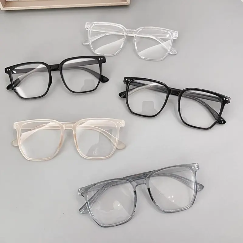 Kacamata Wanita Bentuk Kotak Oversize Korea Retro Square Plastik Eyewear Glasses 2
