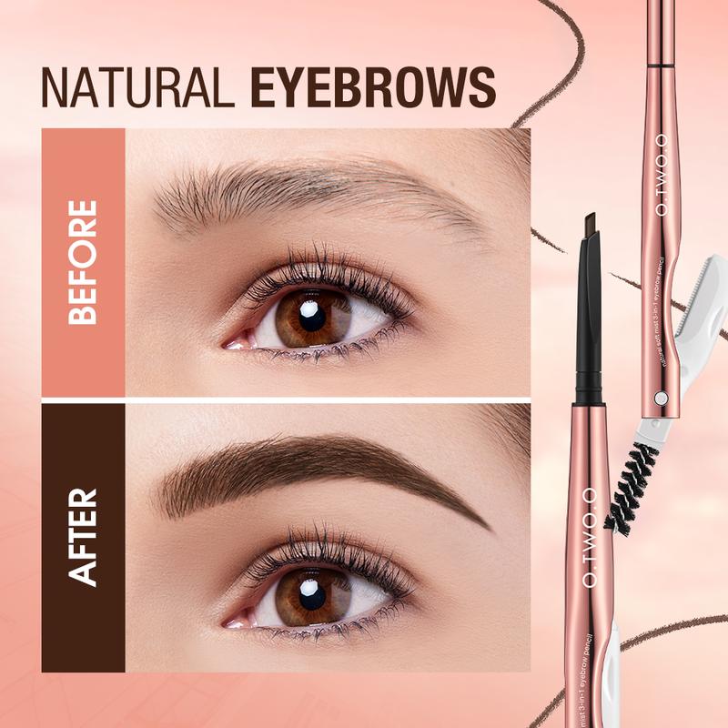 Product Introduction of O.TWO.O 3 In 1 Eyebrow Pencil With Eye Brow Razor Waterpoof 24HR Naturally Defined 0.5mm-4mm Easy to Makeup Kits 2