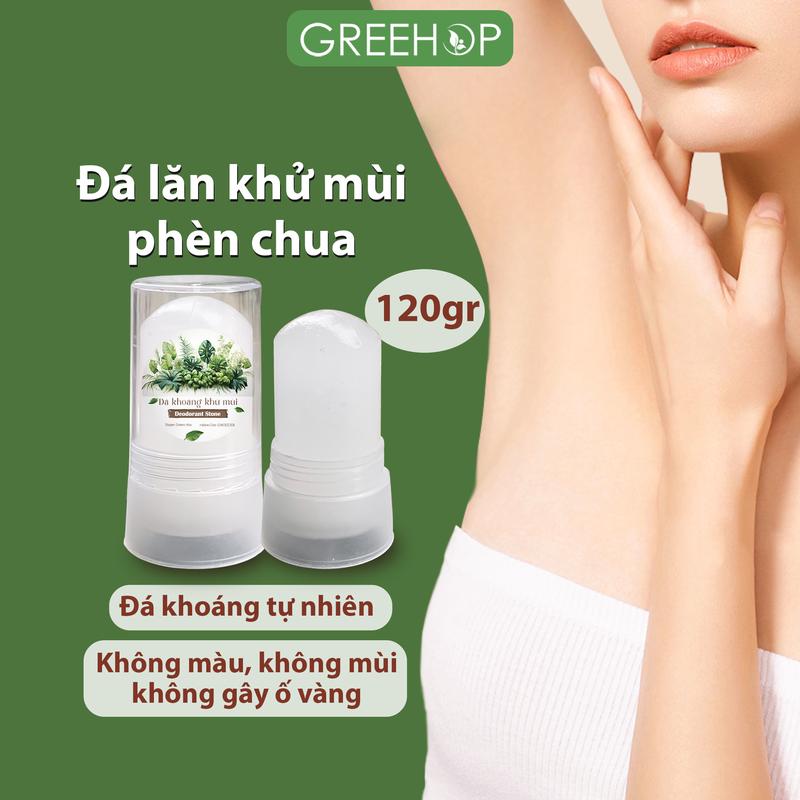 Đá lăn nách phèn chua cải thiện mùi hôi, giảm tiết mồ hôi nách, khô thoáng, không ố vàng