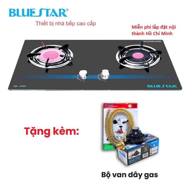  Bếp ga âm hồng ngoại BlueStar NG-6750C đánh lửa IC kính cường lực tiết kiệm gas 30%-hàng chính hãng 