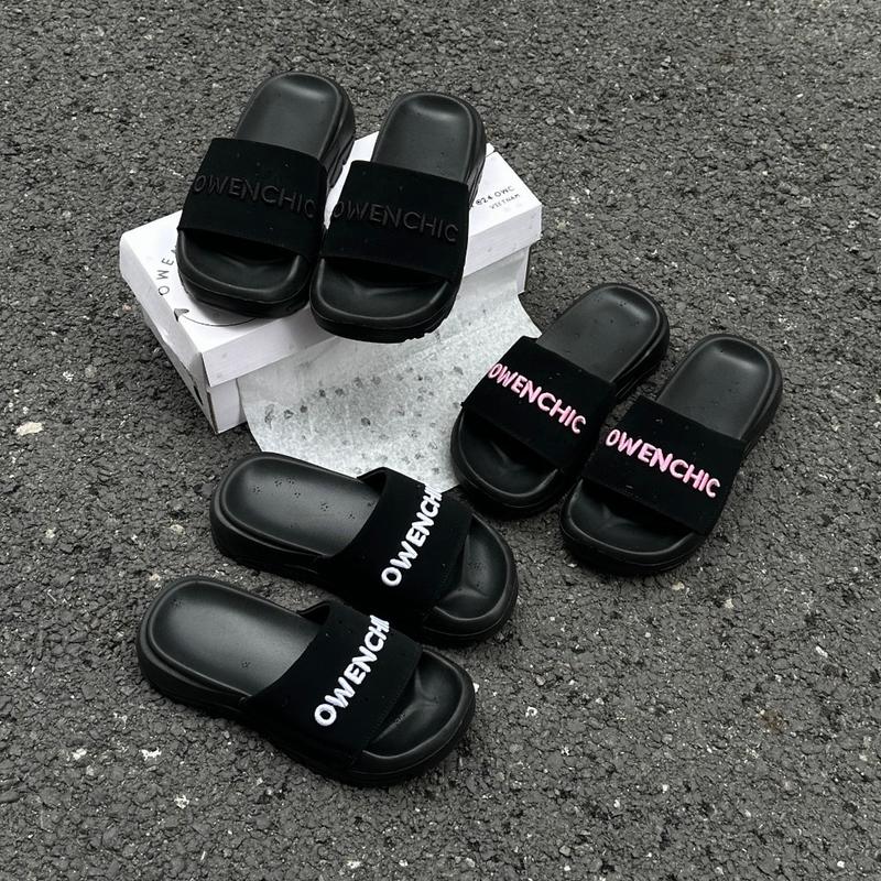 Dép Owenchic thêu logo quai ngang chunky (OWC3) nam nữ
