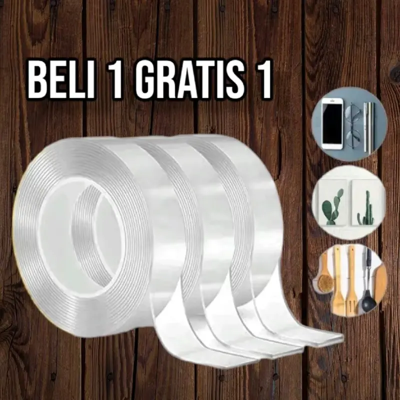 [PROMO BELI 1 GRATIS 1] Gulungan Lakban Multifungsi Anti Lepas - Bersihkan Area Sebelum Digunakan (BISA COD)) 0