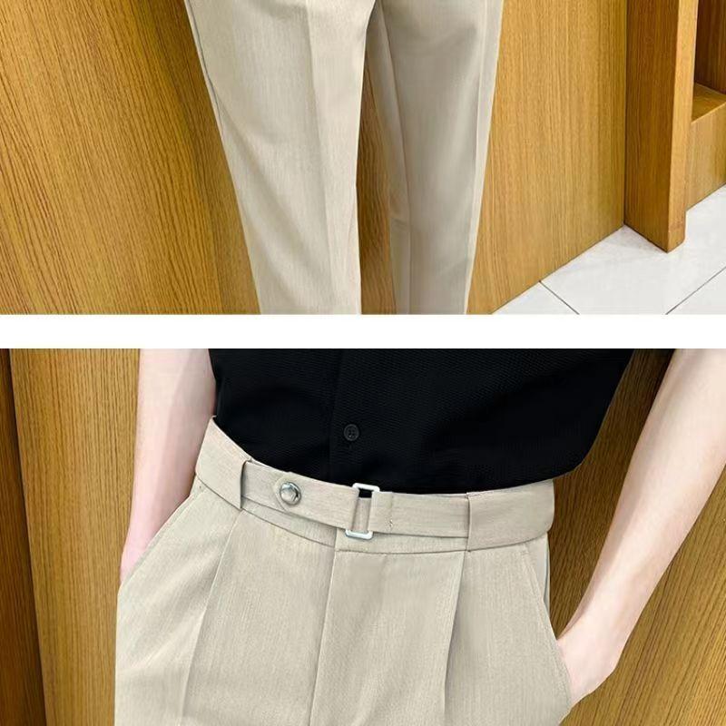 Product Introduction of Quần Âu Nam, Trang Trí Thắt Lưng, Họa Tiết Thiết Kế Mỏng Ôm Vừa Vặn, Thích Hợp Cho Mùa Xuân Và Mùa Hè, Trang Phục Công Sở Trang Trọng, Kiểu Thẳng thụng Quần Thường Ngày 25
