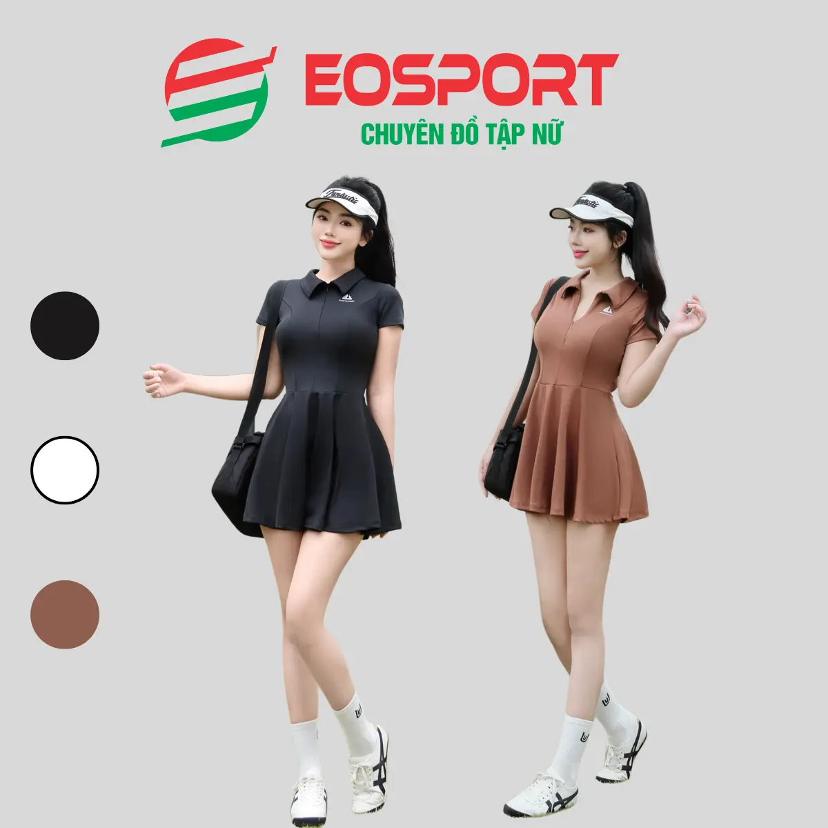 Set Váy Pickleball, Tennis Dáng Váy Liền Thể Thao Nữ Kèm Quần Bảo Hộ Thun Co Giãn Thoáng Khí P02 Sport Chạy Bộ Tập Thể Dục Tập Gym