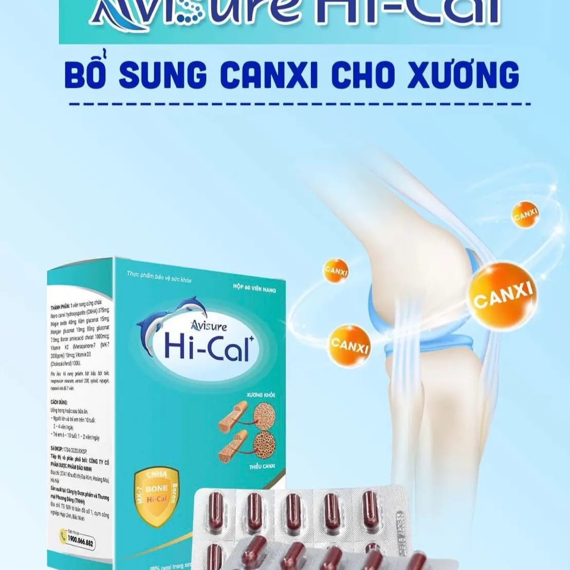 Avisure Hi-Cal 60 viên bổ sung canxi