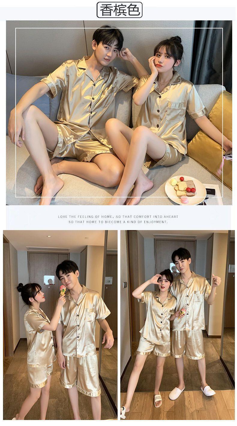 Product Introduction of Bộ Đồ Ngủ Lụa Lạnh Dành Cho Nam Giới, Ngắn Tay Mùa Hè, Mỏng, Thích Hợp Cho Mùa Thu, Lụa Nhân Tạo, Cỡ Lớn, Phong Cách Thường Ngày Phù Hợp Với Giới Trẻ, Bộ Đồ Mặc Nhà 17