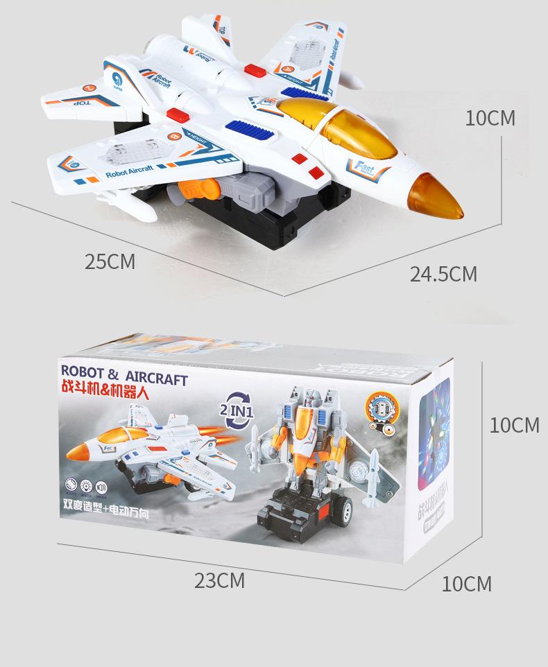 Product Introduction of Children's Electric Universal Deformation Flying Locomotive Light Music Tank Automatic Robot Police Car Toy 17