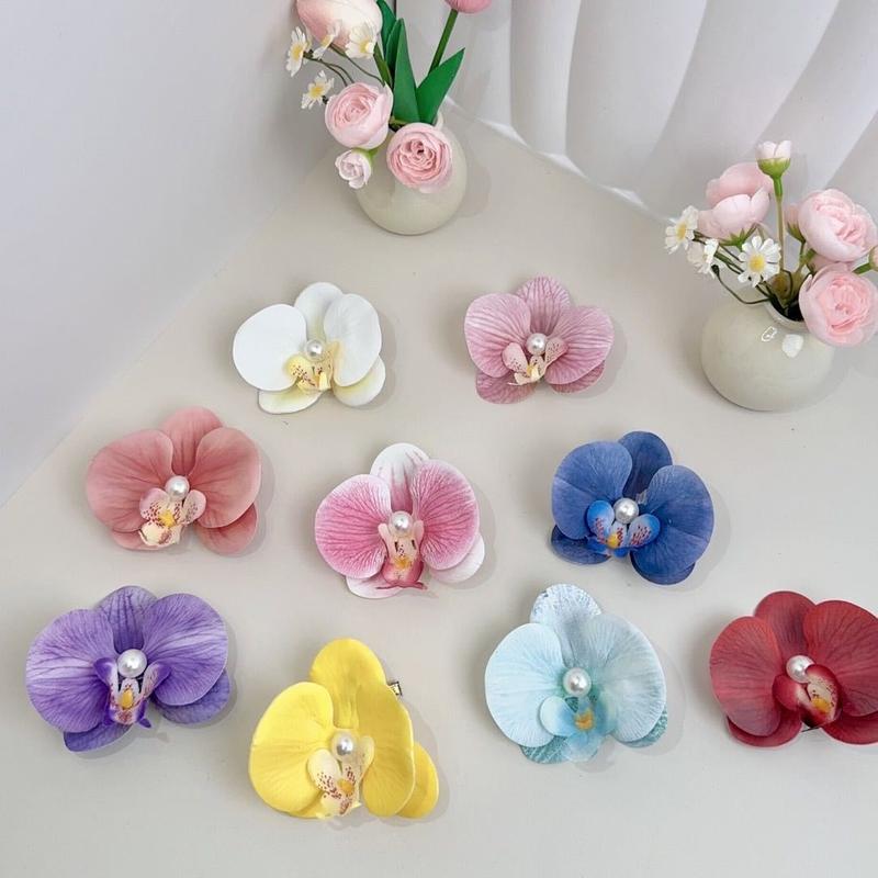 Kẹp tóc hoa, kẹp tóc hoa lan bướm, kẹp tóc mái lệch, mũ đội đầu đi biển đi biển, thích hợp cho bé gái hoa  cài Women Tulip kẹp  hoa 1