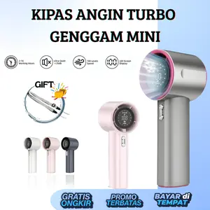Kipas Turbo Genggam 100 Gear Wind Hight-Speed Kipas Angin Digital Display Kipas Tangan
