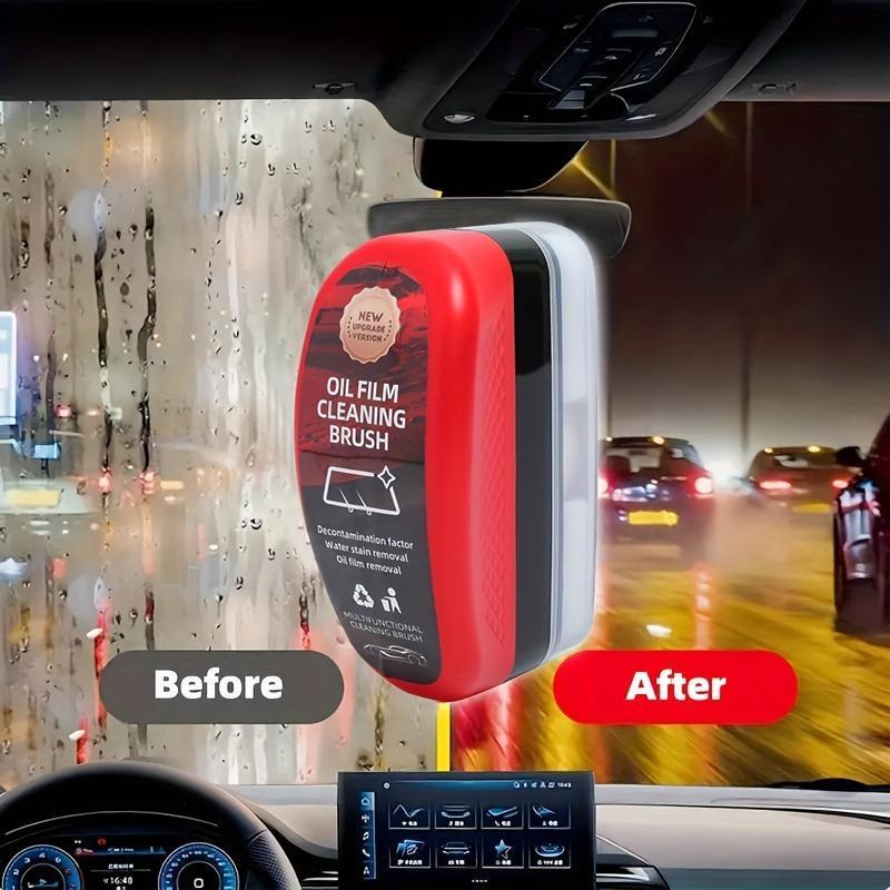 Car Windshield Oil Film Cleaning Brush, Portable Car Windshield Anti-fog Cleaning Brush, Rainproof Waterproof Coating Brush, Car Cleaning Tool, Detailing Products 5