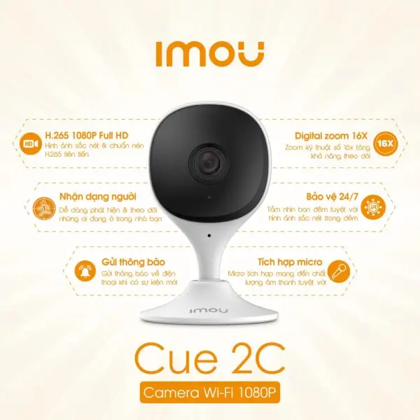 Camera trong nhà Imou C32EP - 3MP, đàm thoại 2 chiều, nhìn đêm hồng ngoại, nhận diện chuyển động, camera góc rộng android 2