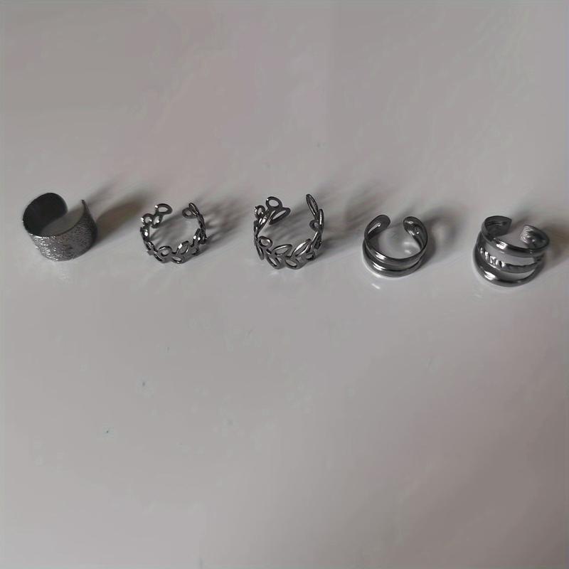 Simple And Stylish Set Of 5 Women's Ear Clips, C-shaped Non-piercing Ear Cuffs For Middle Eastern Market, Wholesale anxiety  rings anxiety  rings anxiety  rings bond  bracelets bond  bracelets ring  avulsion jewelry  men drop  earrings e  rings e  rings 5