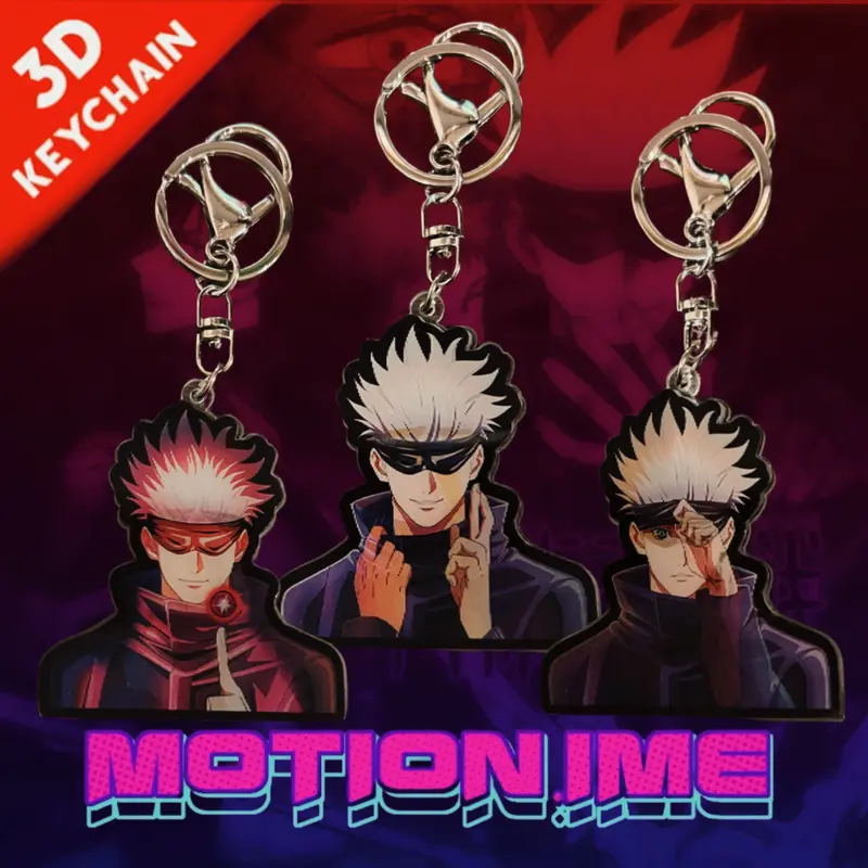 3D Keychain Lenticular Jujutsu Kaisen Gantungan Kunci Ganci Viral Motif Kartun Anime 1