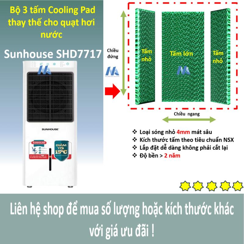 Tấm làm mát thay thế cho quạt hơi nước Sunhouse SHD7717 Bộ 3 tấm sóng nhỏ 4mm