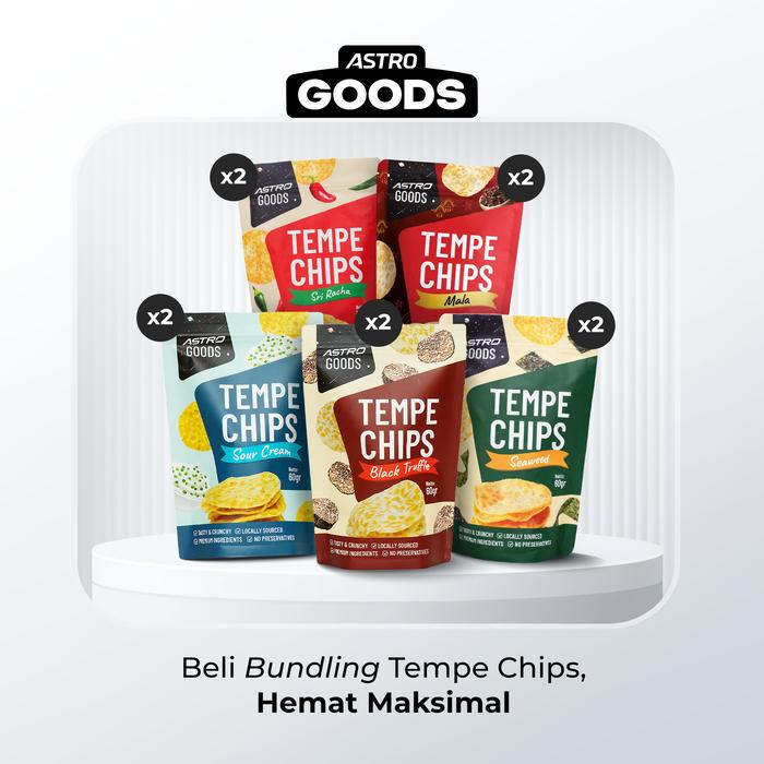 Gambar Astro Goods – Paket Keripik Tempe Premium 5 Rasa: 2x Black Truffle, 2x Sour Cream, 2x Mala, 2x Sriracha & 2x Seaweed | Bundle Isi 10 Pcs dari Astronauts.id Kota Administrasi Jakarta Barat Tokopedia