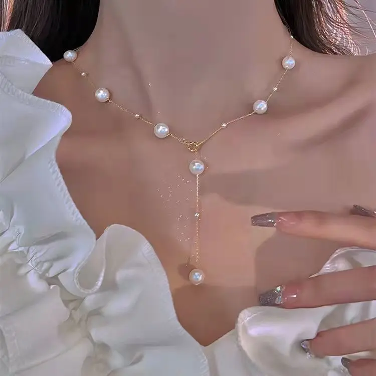 Vòng Cổ Trái Tim, Ngọc Trai Pháp, Thanh Lịch Và Dễ Phối Đồ Với Dây Chuyền Xương Đòn Tua Rua, Thích Hợp Cho Lễ Hội Bướm, Hàng Mới Về Mùa Xuân Và Mùa Hè, Thanh Lịch Và Dễ Phối Đồ, Dành Cho Phụ Nữ