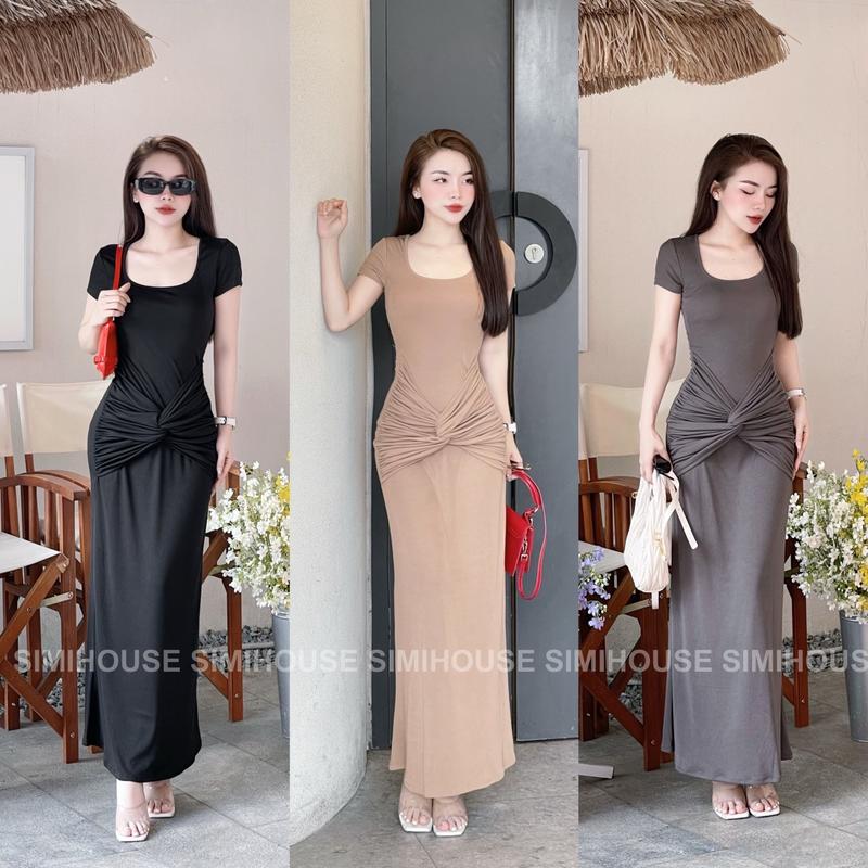 VÁY BODY XOẮN EO CỔ VUÔNG / Đầm body tiệc thiết kế xoắn eo HDM Women Dress