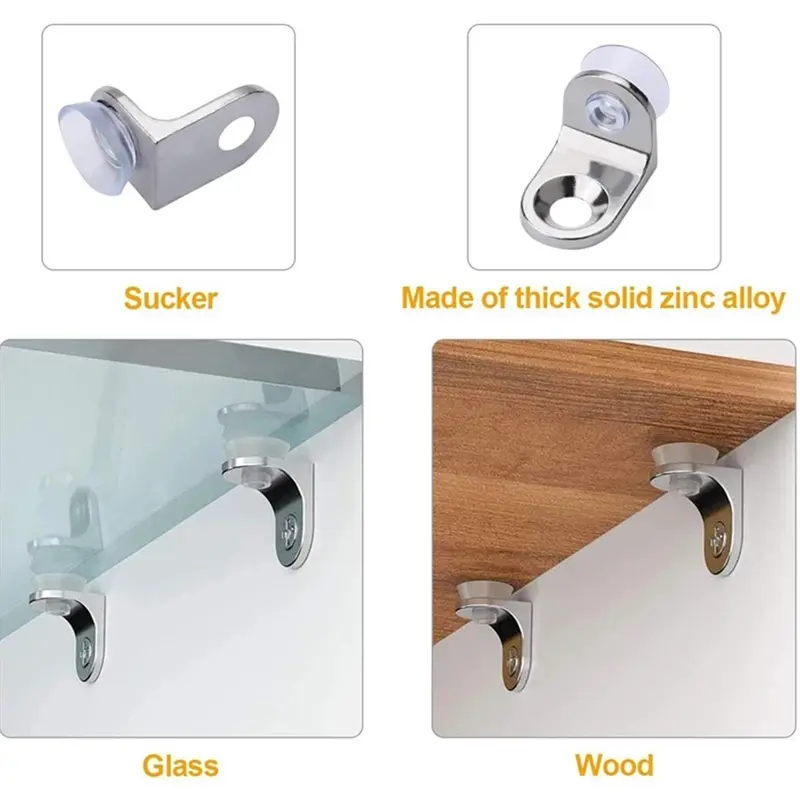 Kệ Kính Giá Đỡ, [TESE], Hỗ Trợ Giá Đỡ Cố Định Góc Phải, Đế Cốc Hút, 20x 5