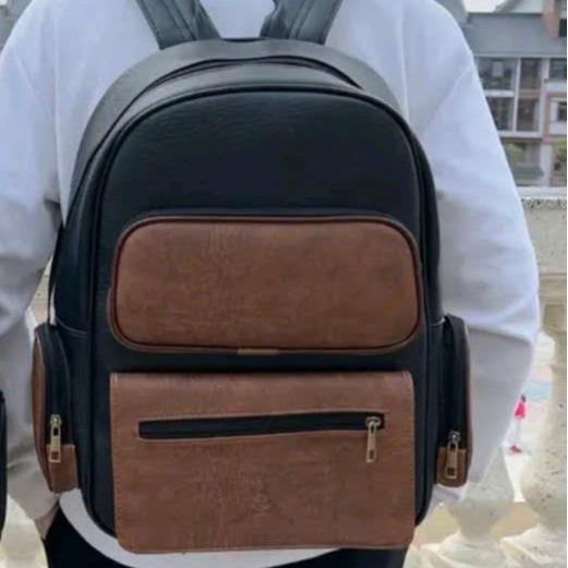 [Mở Bán] Balo Da Đi Học Đi Làm Kiểu Dáng Mới B12 cặp  đôi  học  sinh 2