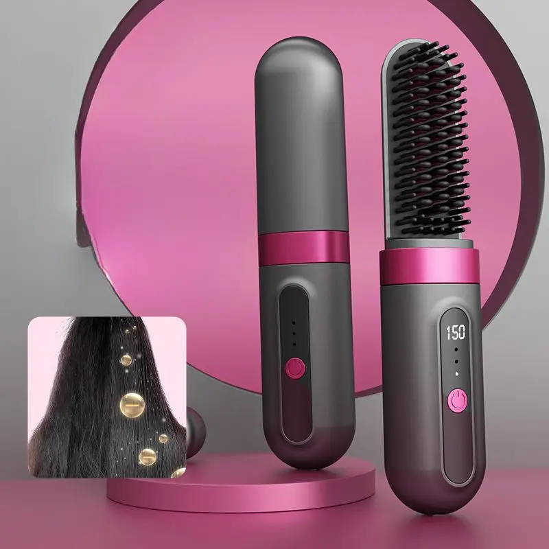 Xia Xin Hair Straightener Brush Wireless Charging Hair Comb Negative Ion Straightener Portable Electric Comb