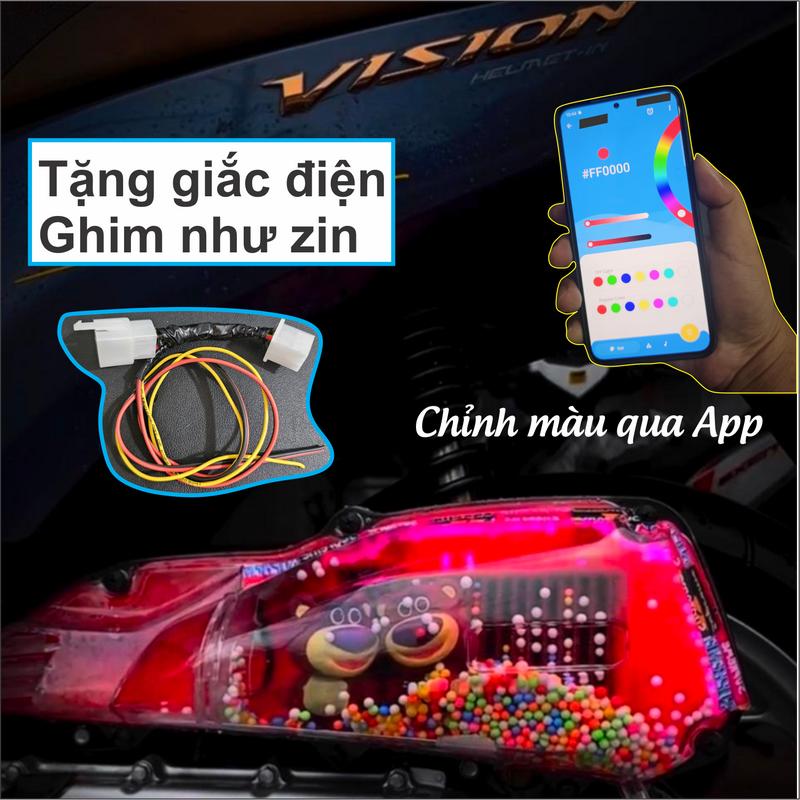 Combo Ốp pô E có Led xe - Airblade - Vision - Vario 160 - SH - SHmode vario  125