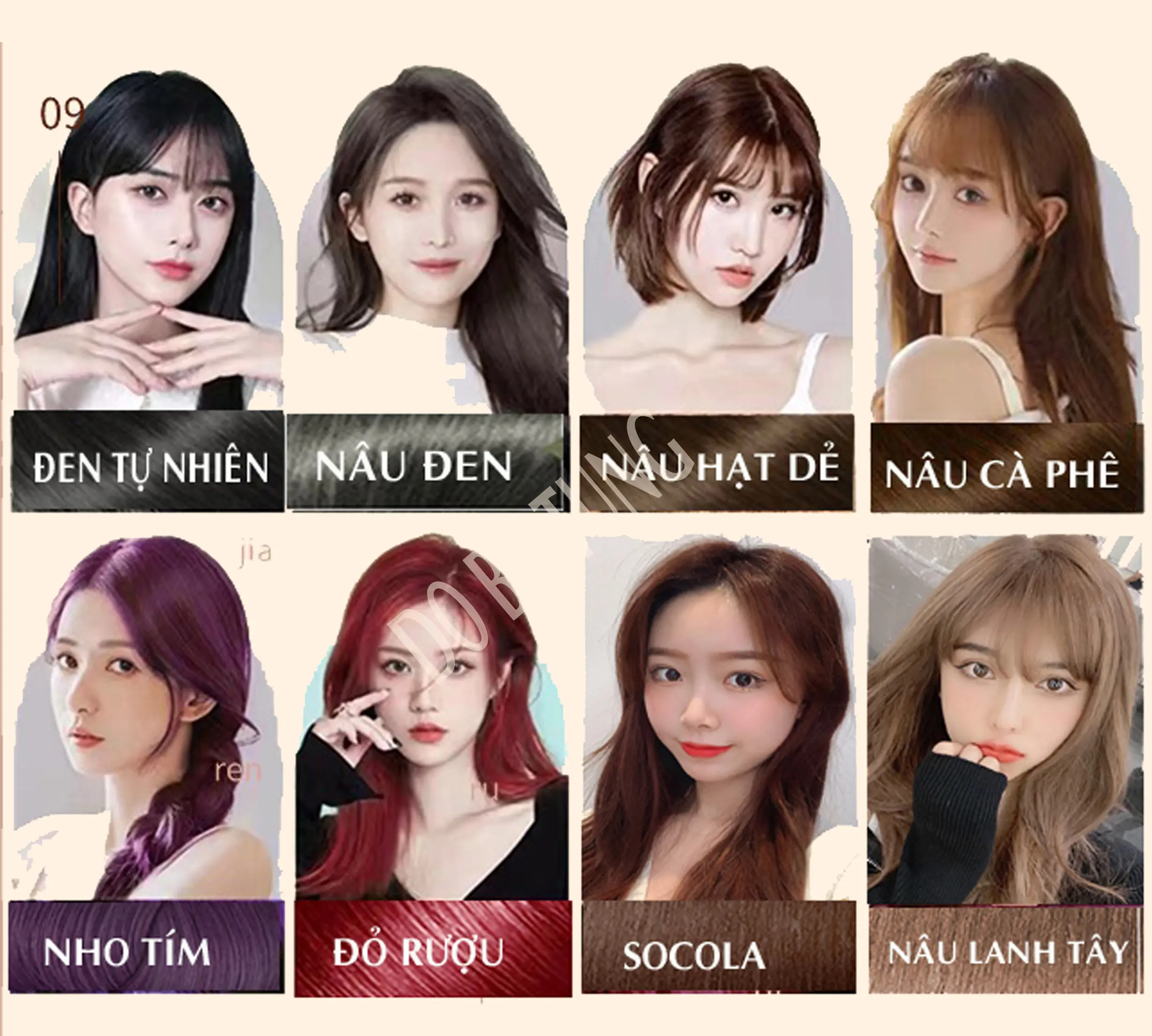 DẦU GỘI NHUỘM, 8 MÀU, ĐEN, RƯỢU VANG, NÂU TÂY, NÂU SOCOLA, NÂU HẠT DẺ, NÂU CÀ PHÊ, NÂU ĐEN, LÊN MÀU CHUẨN SALON, HỘP 10 GÓI 30ml Women Nữ Nhuộm Tóc Đổi Màu Tóc nhuốc  nhuộm nhuốc  nhuộm daugoiphub  acthaoduoc thuốc