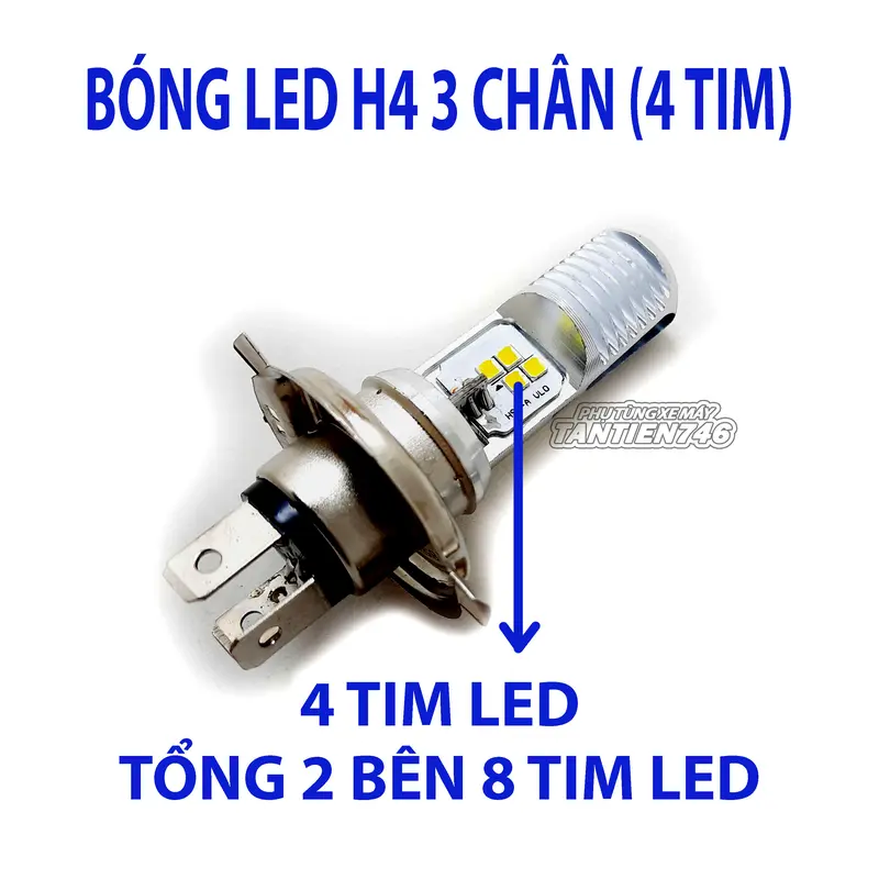 Bóng đèn trước LED H4 3 chân, H6 2 chân, lắp cho Wave, Dr, Rs, Rsx, Ws, Ws110, Fu, Sirius, Novuo, và nhiều dòng xe khác. 2