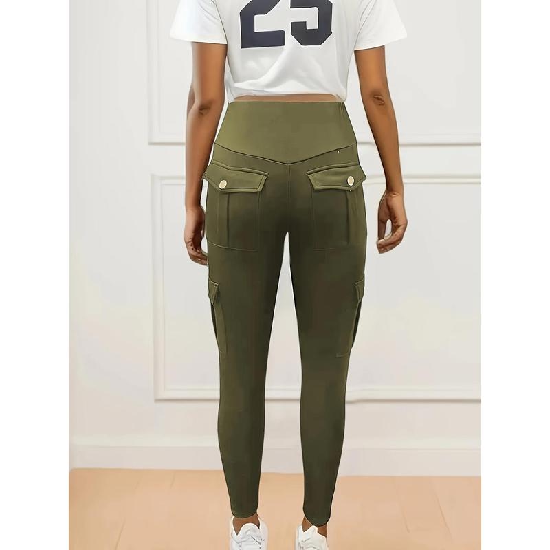 Womens Butt Lifting Leggings with Flap Pockets High Waist Tummy Control Workout Cargo Leggings Yoga Pants 7
