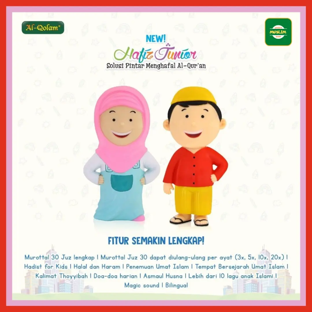 New Hafiz Hafizah Junior Al Qolam Original Bergaransi Resmi 6 Bulan Boneka Edukasi Pintar Mengaji Anak Kids Toys