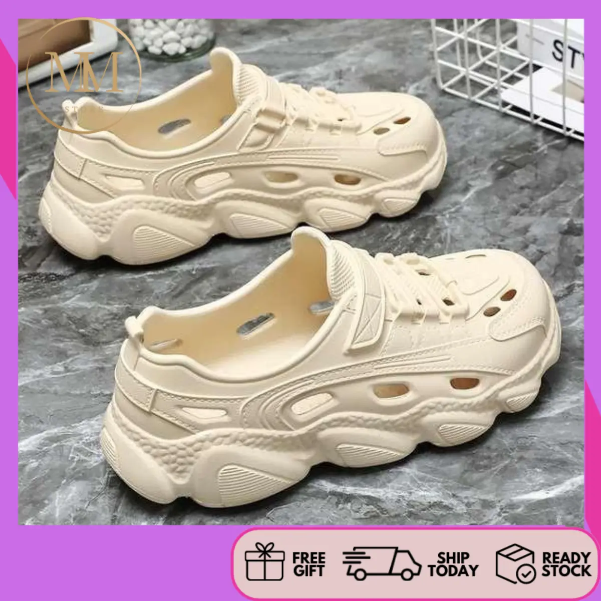 READY STOCK MMS kasut sandal lelaki sandal lelaki Kasut gua sandal memandu seperti pakaian musim sejuk lelaki selipar kaki pantai sukan boleh pakai lelaki