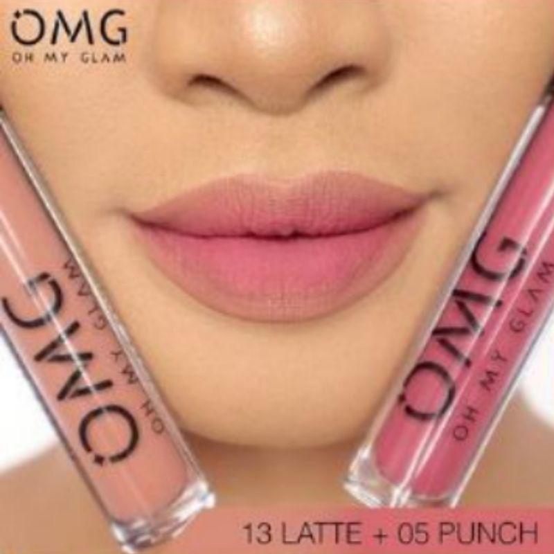 ( 2 PCS PAKET ) Ombre Lipstik OMG OH MY GLAM | Lipcream OMG Ombre Coffee Edition | Ombre Lips OMG Tahan Lama Bibir Lipstick Creamy Gloss 1